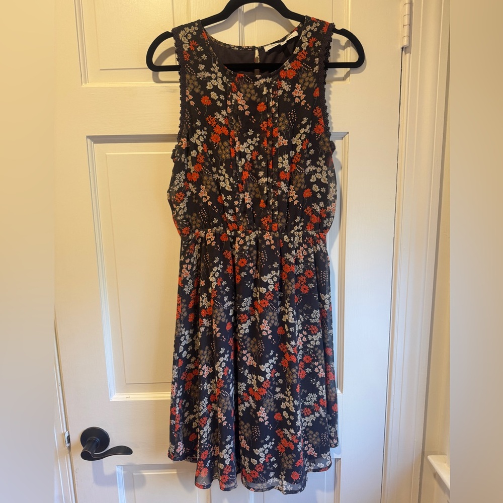 NWOT Collective Concepts Brown and Orange Floral Dress
